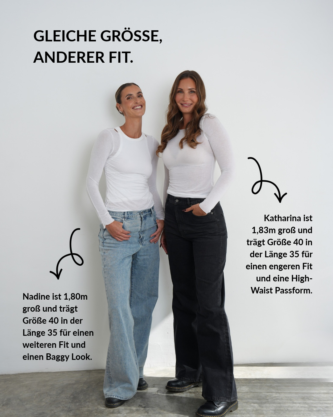 THE LINE | Tall High-Waist Wide Leg Jeans für große Frauen in Dark-Grey